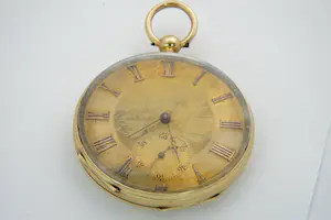 1 - Frankrijk 19e eeuws 18kt gouden horloge met fraai gegraveerde wijzerplaat kopen? Bied vanaf 350!
