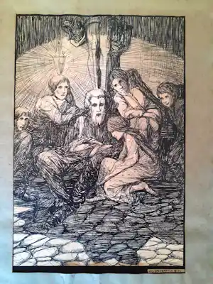 Jos Speybrouck - Christus bij het kruis en discipelen verkocht voor € 70!