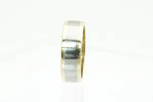 1506 - Stijlvolle & massieve bicolor18 krt goud en platina unisex ring kopen? Bied vanaf 390!