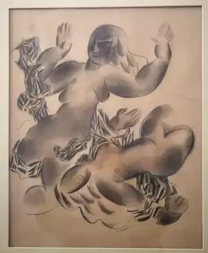 Johan Jacob Voskuil - Twee figuren. Naakt. verkocht voor € 89!