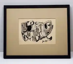 Jaap Nanninga - Abstracte tekening verkocht voor € 370!