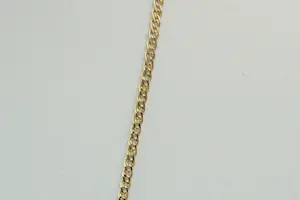 30-  Delicaat 18 Karaat geel gouden collier met franse gourmette schakel kopen? Bied vanaf 160!
