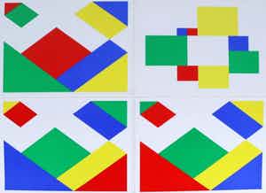 Bob Bonies - vier geometrische compositie's - lot van vier stuks verkocht voor € 250!