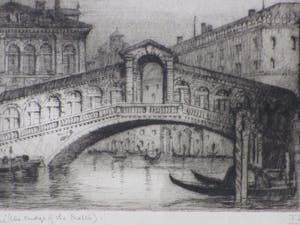 James Alphege Brewer - Rialtobrug Venetië - Ets kopen? Bied vanaf 40!