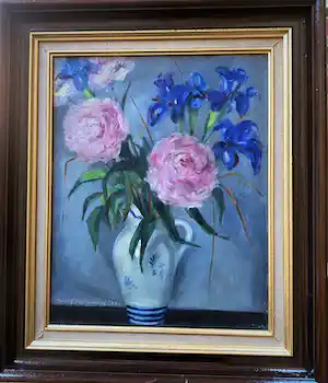Theo Swagemakers - Stilleven Bloemen in vaas verkocht voor € 140!