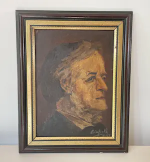 Niet of onleesbaar gesigneerd - Portret van Richard Wagner - gesigneerd J.A. de Stolk 1938 kopen? Bied vanaf 10!