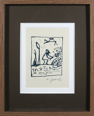 A.R. Penck - Zeldzame handgesigneerde litho, Zonder titel - Ingelijst kopen? Bied vanaf 1!
