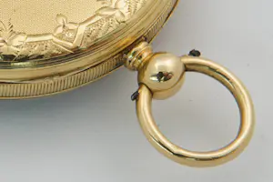 1 - Frankrijk 19e eeuws 18kt gouden horloge met fraai gegraveerde wijzerplaat kopen? Bied vanaf 350!