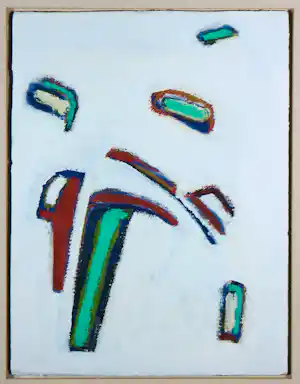 Theo van Keulen - Gemengde techniek, Zonder titel / Abstracte compositie kopen? Bied vanaf 150!
