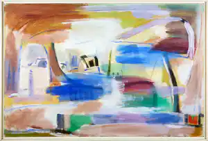 Klaas Boonstra - Olieverf op board, Zonder titel - Ingelijst (Groot) verkocht voor € 40!