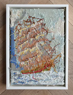 Rob Scholte - Twee Galjoenen - Embroidery Show en Expo Ensor Huis (Hommage aan Jan Hoet) kopen? Bied vanaf 600!