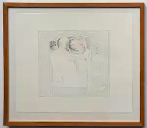 Co Westerik - handgesigneerde litho | 'Dokter met patiënt in ziekenhuis' | 1987 (INGELIJST) kopen? Bied vanaf 250!