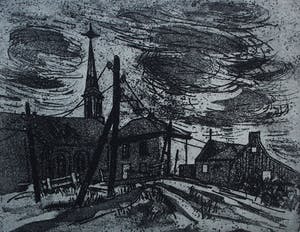 Jos van den Berg - Ets: Ilpendam(N.H) - 1963 kopen? Bied vanaf 49!
