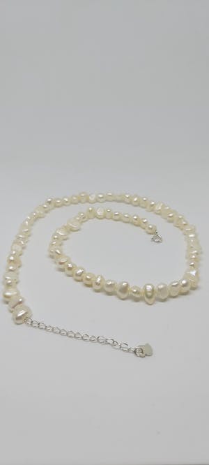 Barok Zoetwaterparel Collier zilver slotje 925 44cm kopen? Bied vanaf 50!