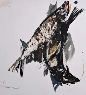 Frans Hollaardt - Parende vissen, gouache kopen? Bied vanaf 35!
