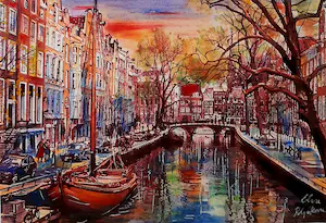 Elva Polyakova - Mooie weer in Amsterdam x 4 stuk's kopen? Bied vanaf 1!