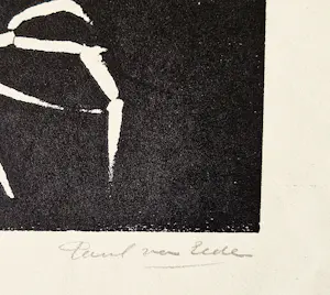 Paul van Eeden - Mooie monochrome jaren 50 Lithografie "Madonna" potloodgesigneerd kopen? Bied vanaf 23!
