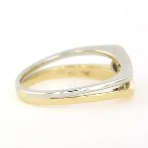 14k bicolour gouden ring met briljant geslepen diamant 0.15ct - rm 18 kopen? Bied vanaf 400!