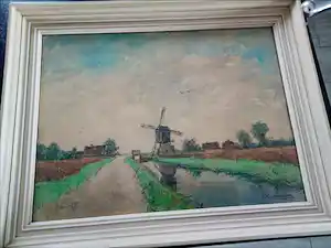 Piet Veenenbos - Schilderij van molen in Tienhoven verkocht voor € 50!