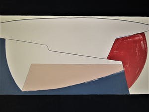 Sytske Feitsma - Grote gesigneerde Zeefdruk "Abstracte compositie" oplage 30/50 kopen? Bied vanaf 10!