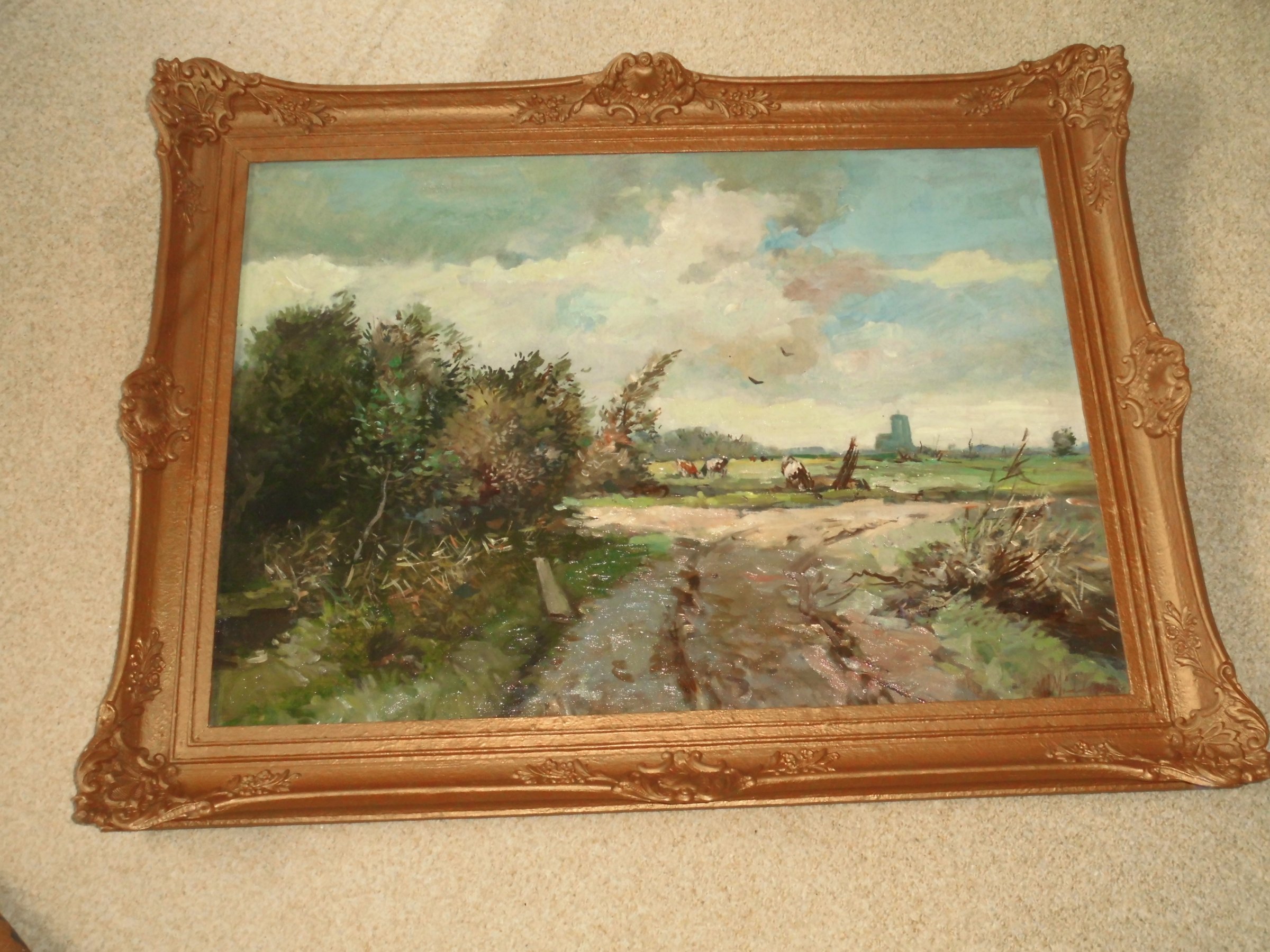 Martinus Leonardus Middelhoek - Olieverf - Landschap met Koeien kopen? Bied vanaf 175!