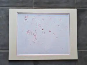 Theo Beerendonk - jaren 60 - rode inkt tekening - naakte dames en heren - gesigneerd kopen? Bied vanaf 58!
