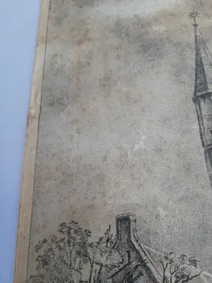 Willem Gerard Hofker - Ets, Prinsenhof en Oude Kerk te Delft kopen? Bied vanaf 35!