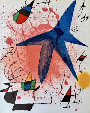 Joan Miro - L´Astre bleu, Farblithographie von 1972, Werkverzeichnis Mourlot 857 kopen? Bied vanaf 280!