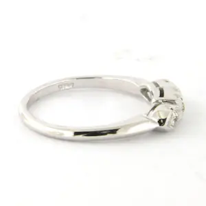 14k witgouden ring met Bolsjewiek geslepen diamant tot. 0.20ct – G/H - SI kopen? Bied vanaf 275!