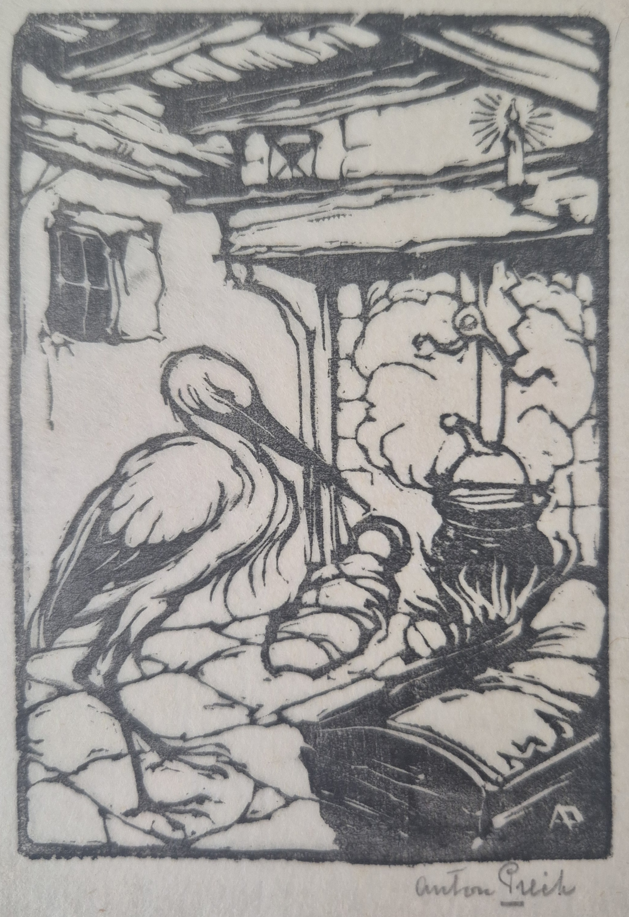 Anton Pieck - Zeldzame handgesigneerde houtsnede kopen? Bied vanaf 95!