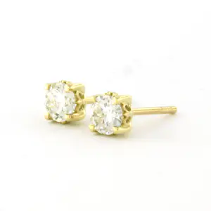 18k gouden solitair oorknoppen met oud Europees slijpvorm diamant tot. 0.86ct kopen? Bied vanaf 650!