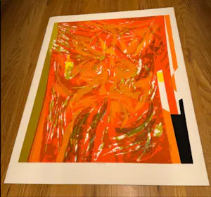 Seong Moy - Red Tapestry - Zeefdruk - Handgesigneerd !!! kopen? Bied vanaf 150!