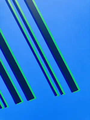Willem Hussem - Compositie met gekruiste lijnen in blauw, zwart en groen kopen? Bied vanaf 225!