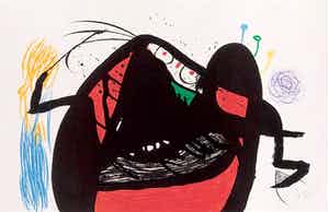 Joan Miro - L'Aïeule des 10,000 Âges, grote, zeldzame handgesigneerde litho verkocht voor € 3500!