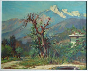 Klaas Pijlman - Olieverf op canvasboard , Cornetta, Italië - gesigneerd & ingelijst – 1980 kopen? Bied vanaf 35!