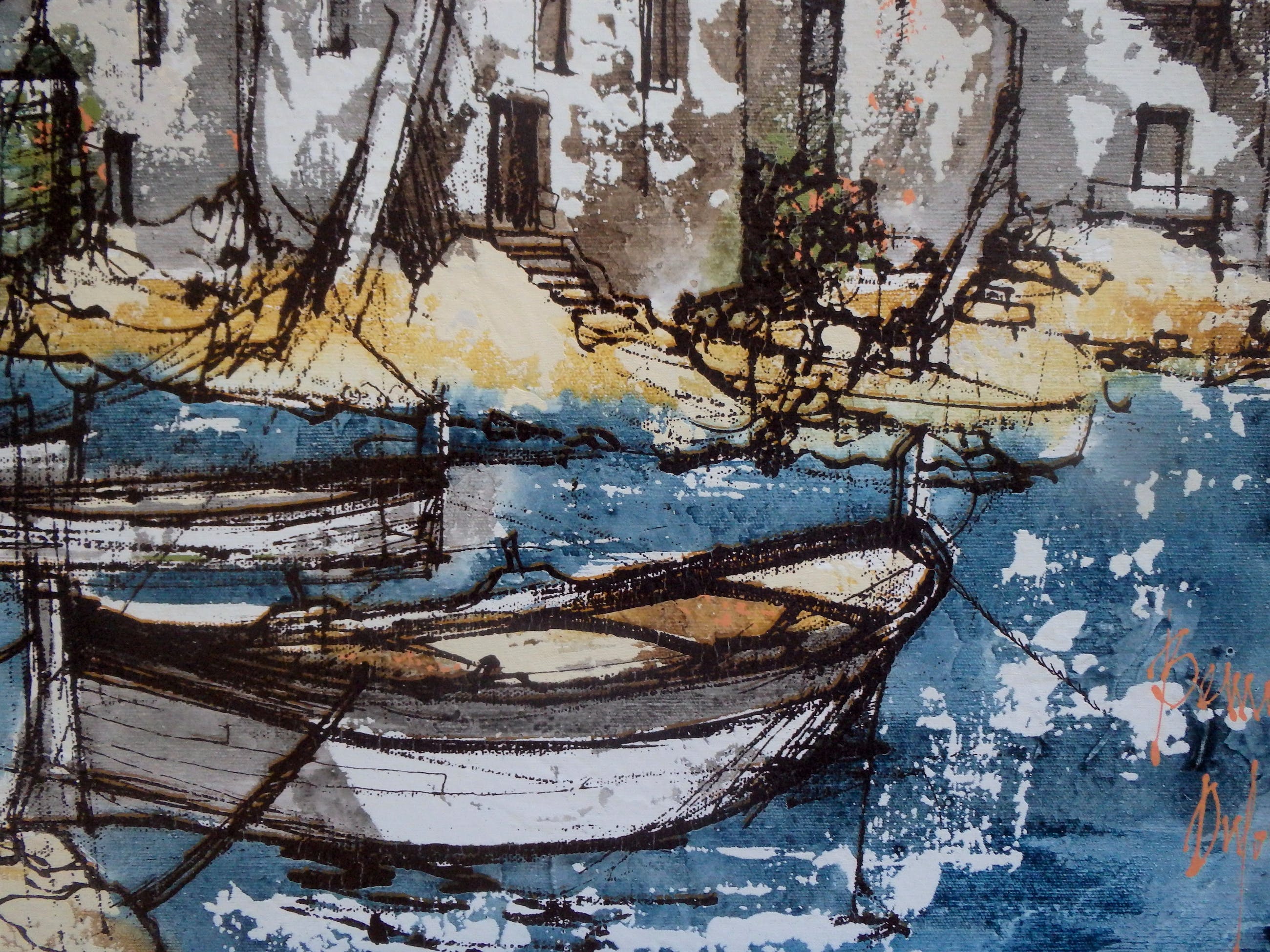 Bernard Dufour - Haventje aan de Mediterranée sold! View the