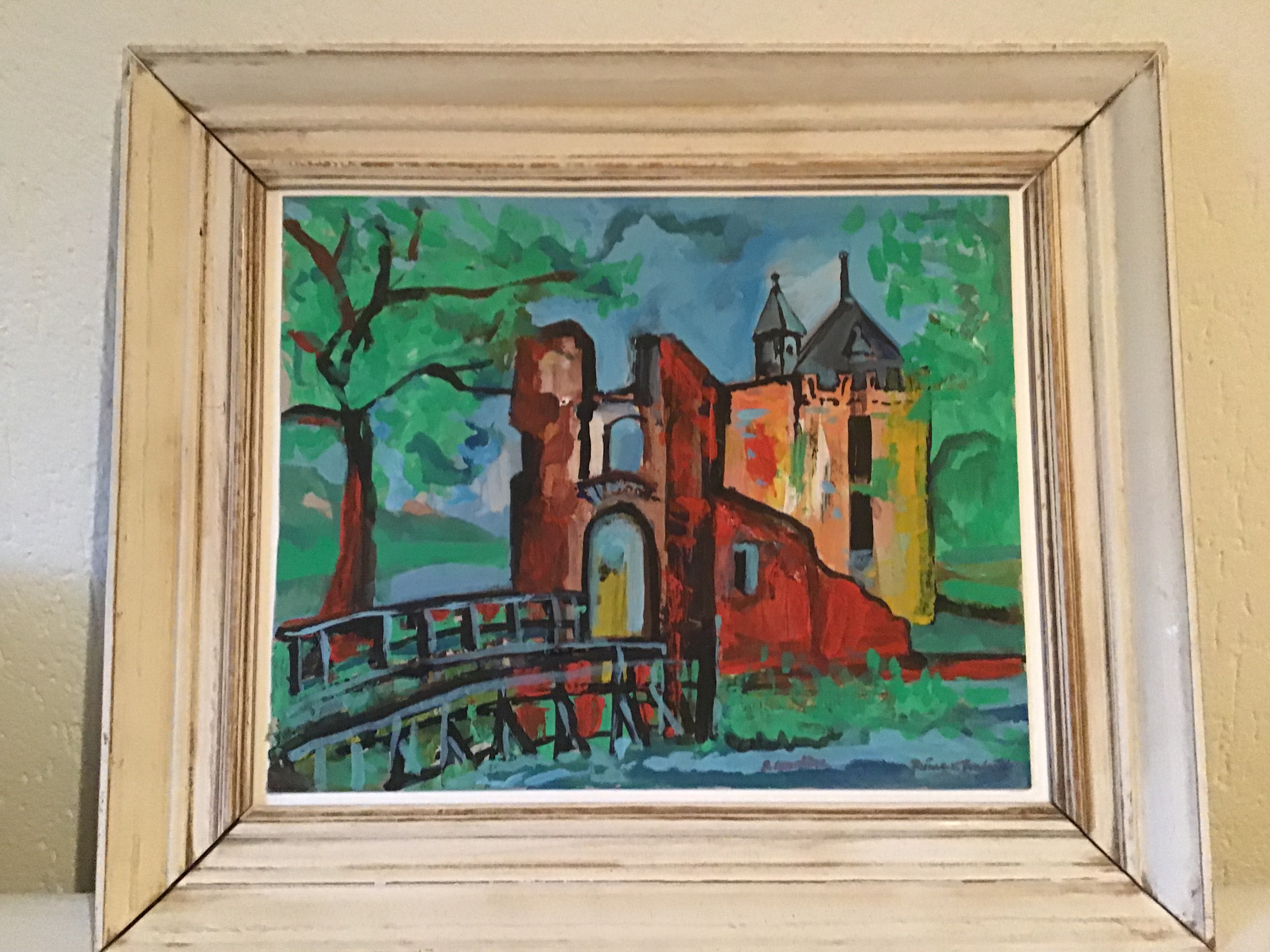 Ruud Cornelisse - Ruine van Brederode, Olieverf op karton verkocht voor € 50!