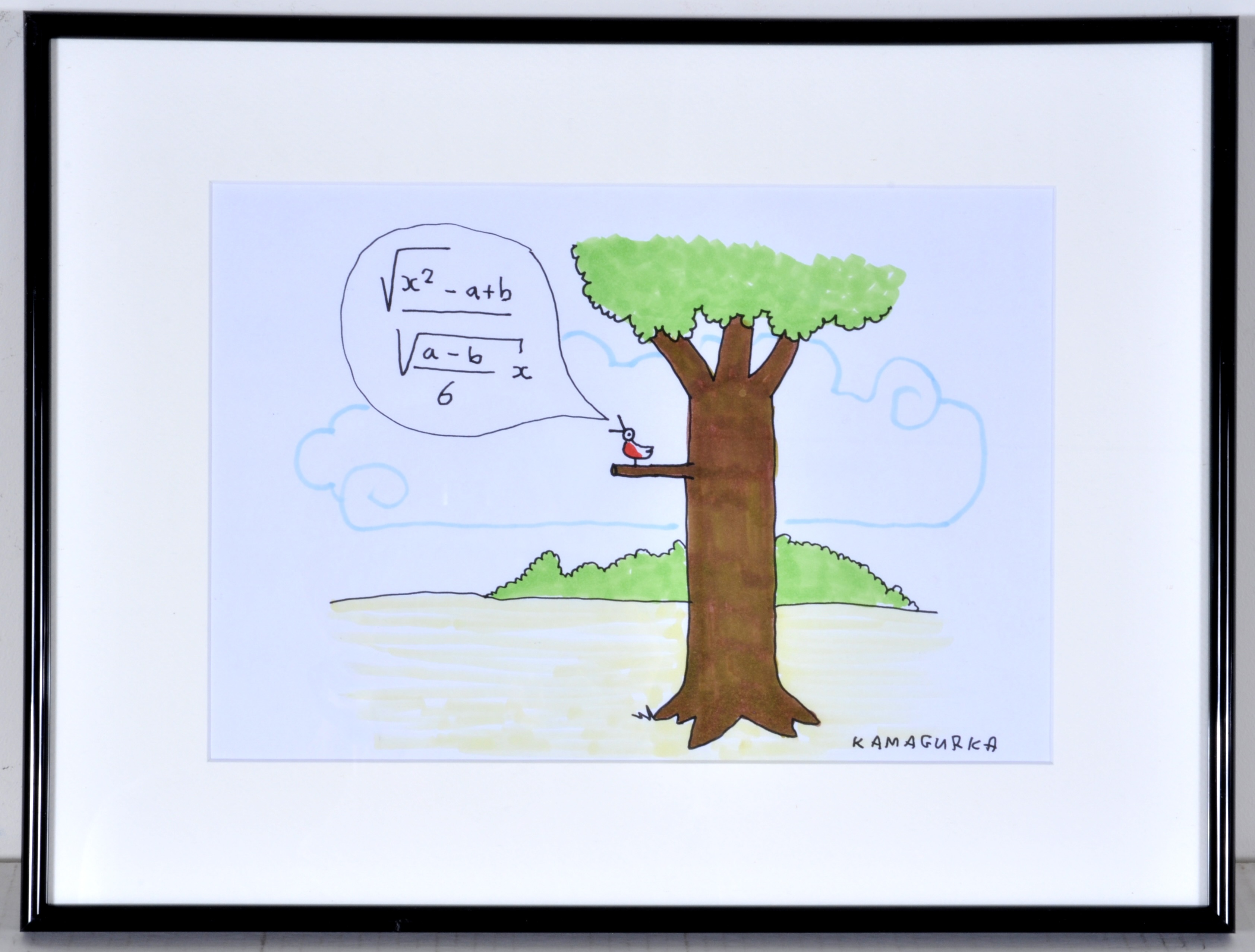 Kamagurka - Fluitstein - Originele cartoon - Gesigneerd - 21x29 cm - Ingelijst kopen? Bied vanaf 390!