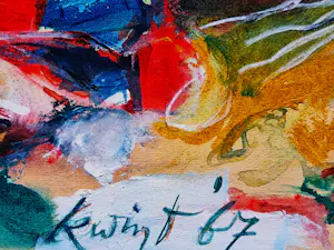 Steven Kwint - in 1967 expressionistisch geschilderde gemengde techniek "Ghosts from the past" kopen? Bied vanaf 87!