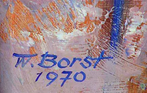 Wim Borst - Stillleben Blumen in Töpfen auf einem Tisch kopen? Bied vanaf 240!