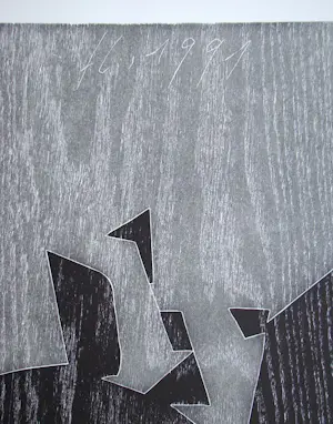 Franz Eggenschwiler - Donnerpfeile II, 1992 - Originele houtsnede, handgesigneerd kopen? Bied vanaf 80!