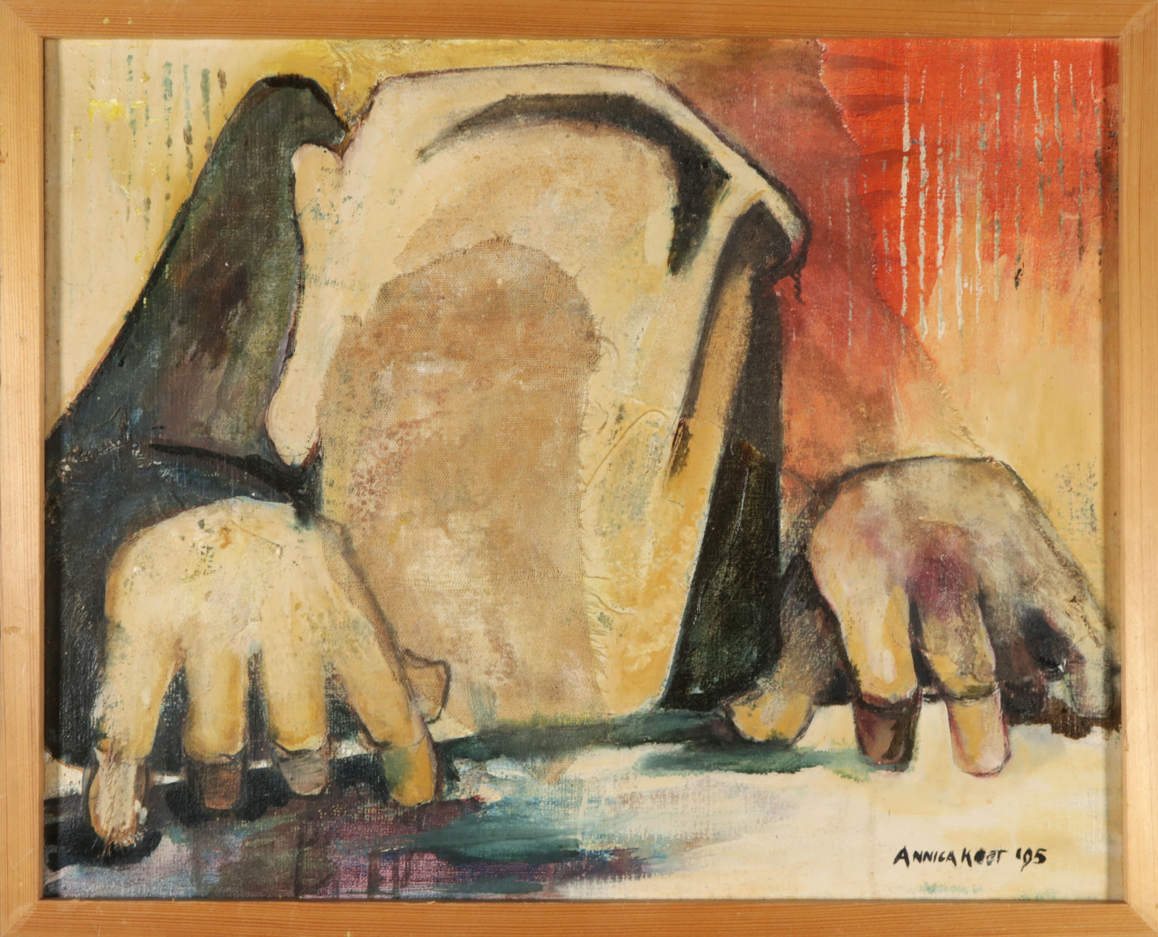 Annica Koot - Acryl op doek, De Pianist - Ingelijst verkocht voor € 40!