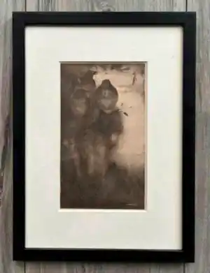 Jan Mankes - Originele Heliogravure Lijsters in Avondstemming 1923 verkocht voor € 120!