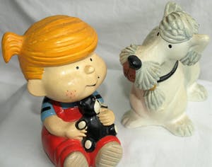 Henry King (Hank) Ketcham - 2 Beelden , Dennis the Menace / Dennis de Bengel - 1974 kopen? Bied vanaf 10!