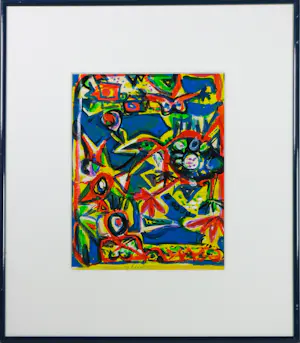 Gertie Janssen - Gouache en potlood op papier, Drieluik, I, II, III - Ingelijst kopen? Bied vanaf 70!