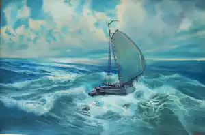 Lambertus de Jong - Zeegezicht. verkocht voor € 120!