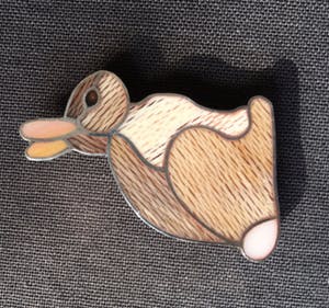 1e gehalte Zilver - broche in de vorm van een haas met inlegwerk, gesigneerd Milliron, USA kopen? Bied vanaf 25!