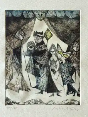 Judith Bledsoe - Aquatinte "Le bal masqué" kopen? Bied vanaf 50!