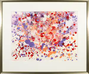 Liz Strick - Gemengde techniek op papier, Premonition - Ingelijst verkocht voor € 50!