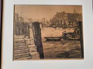 Jan Sirks - Ets, "Leuvehavenbrug Rotterdam" Vooroorlogs Rotterdam 181-JS kopen? Bied vanaf 40!